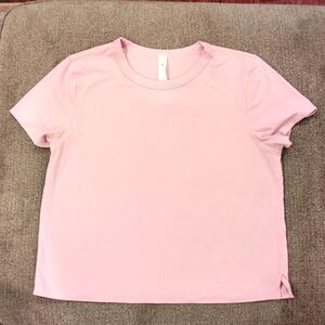 Lululemon Sunday Sprint Short Sleeve Shirt Size 4 Porcelain Pink